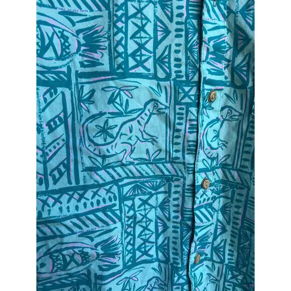 The Nutter Vintage Men's Blue Tribal Button Up Shirt Made in USA Size Large - Picture 5 of 6